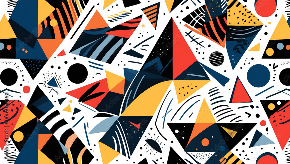 Seamless pattern with abstract lines