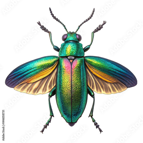 green bug isolated on white