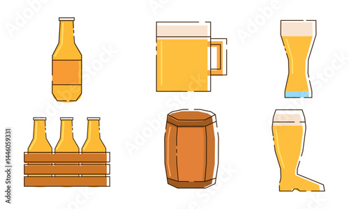Beer icons collection set. Vector