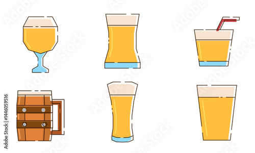Beer icons collection set. Vector