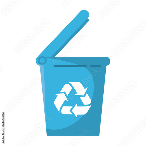 Plastic waste in recycle bin. Vector