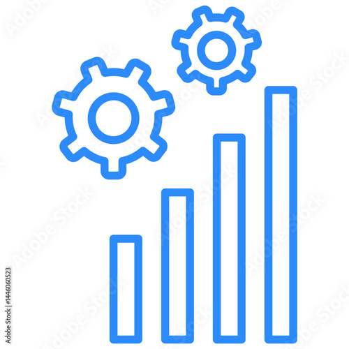 Increased Productivity Line Color Icon, Increased Productivity Icon – Efficiency Boost, Performance Growth, Time Management Symbol in Vector Style

