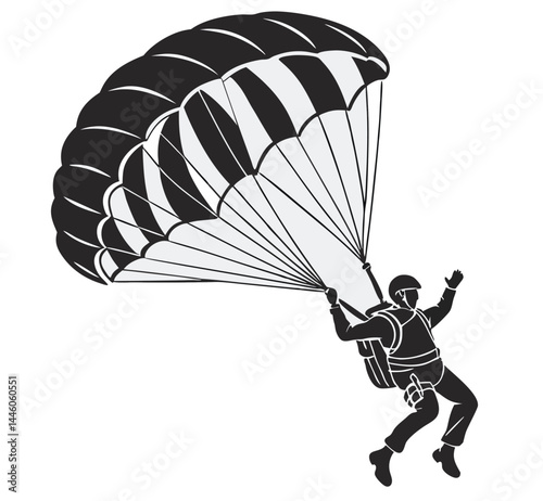 paraglider silhouette vector