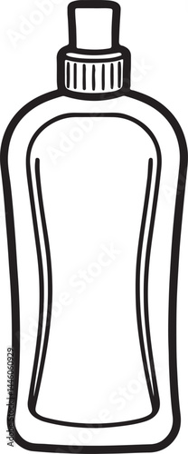 shampoo line art, black outline, vector and illustration, coloring book page line art drawing