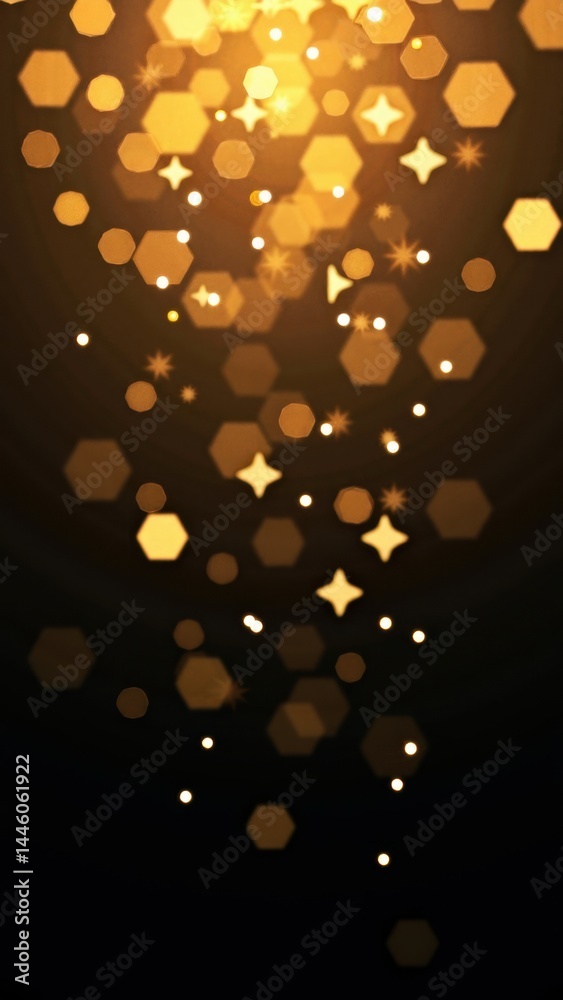 Golden sparks illuminate a dark backdrop, crafting a celebratory and enchanting atmosphere perfect for various festive occasions and events.