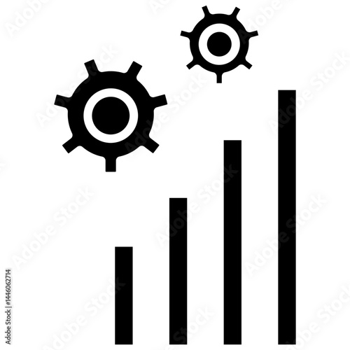 Increased Productivity Glyph Icon, Increased Productivity Icon – Efficiency Boost, Performance Growth, Time Management Symbol in Vector Style
