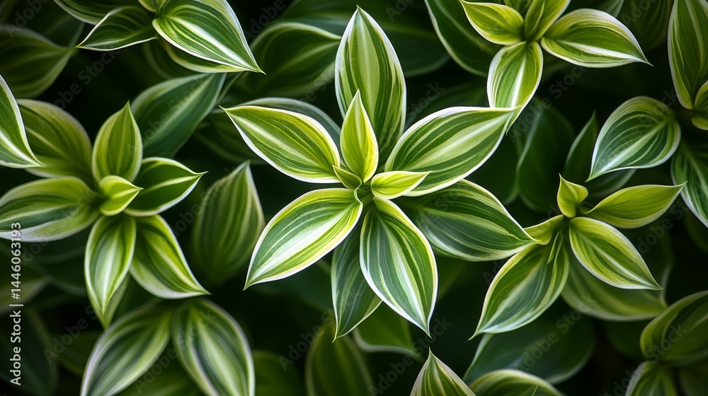 Obraz premium Green leaves in the tropics create a natural, textured background. Think spider plants and lush greenery! 