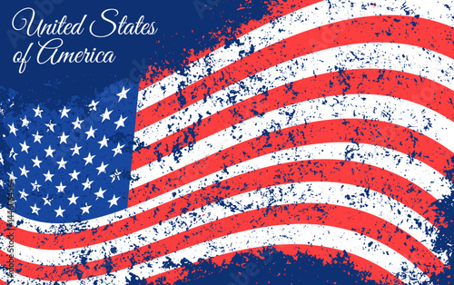 Waving American flag with a vintage texture
