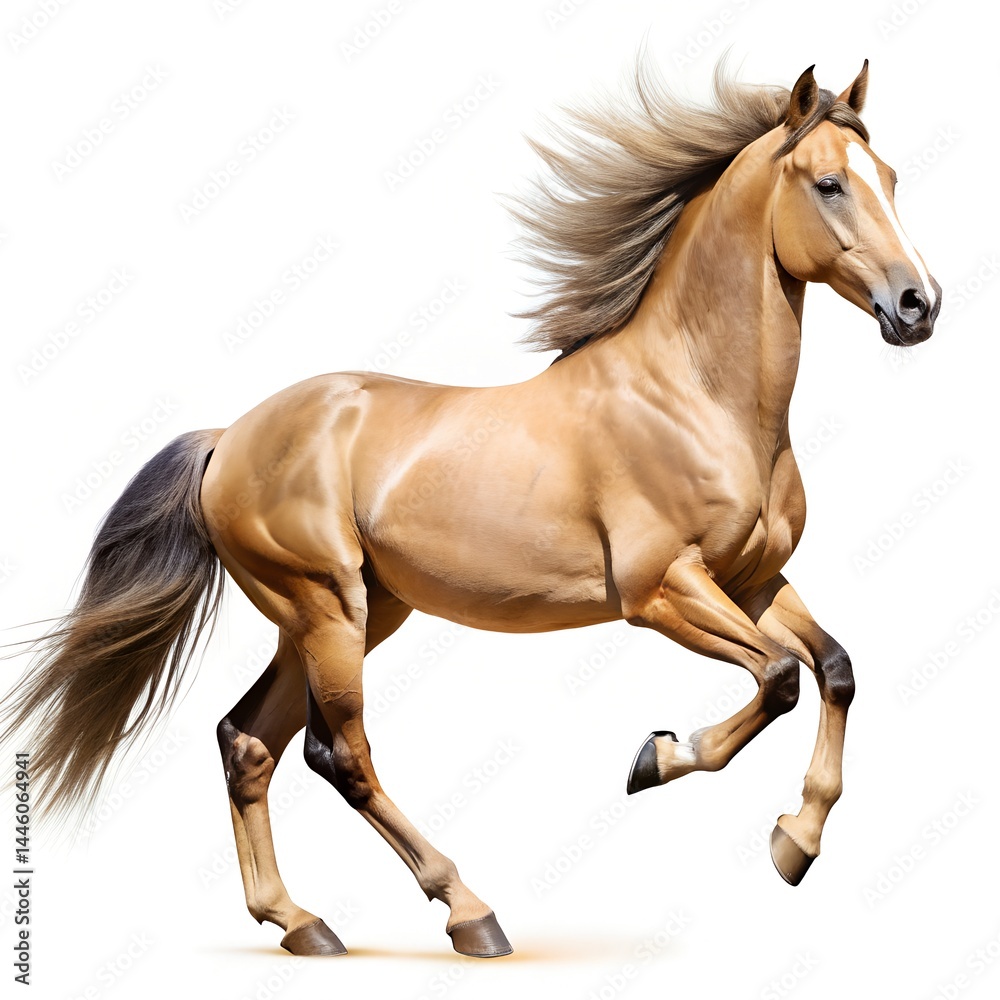 Naklejka premium running horse isolated on white
