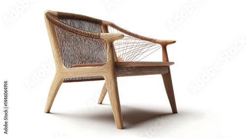wooden chair isolated on white