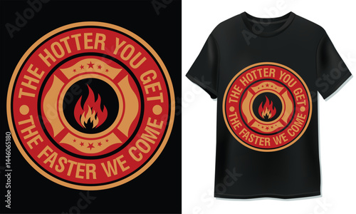 Brave firefighter vintage t-shirt design