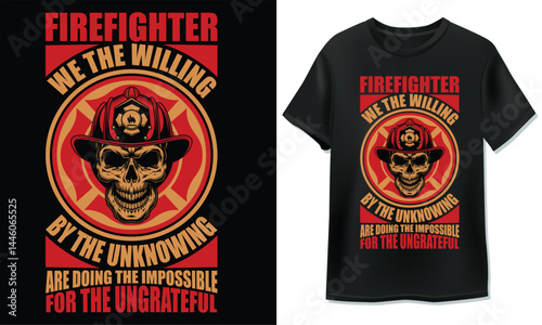 Brave firefighter vintage t-shirt design