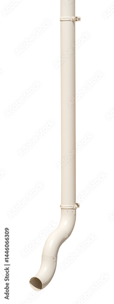 Rain Water Draining Gutter Downpipe on white