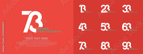 Anniversary logo set vector design, white color for celebration event