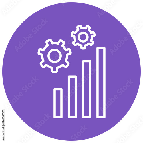 Increased Productivity Circle Icon, Increased Productivity Icon – Efficiency Boost, Performance Growth, Time Management Symbol in Vector Style
