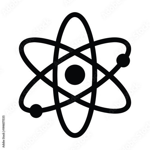 Stylized illustration of a basic atom structure with nucleus and orbiting electrons