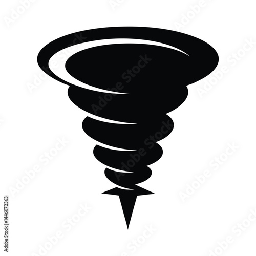 Tornado Spinning Cyclone Icon Silhouette