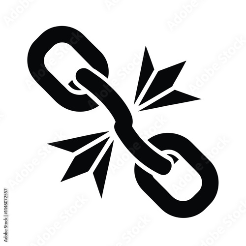 Vector Broken Chain Icon for Freedom One