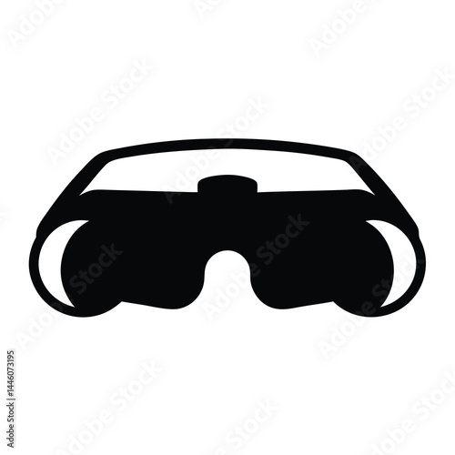 Simple graphic illustration of binoculars used for seeing far away objects