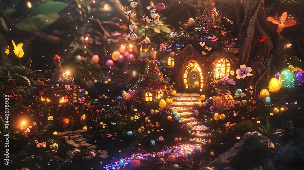 Fototapeta premium Enchanted miniature garden house