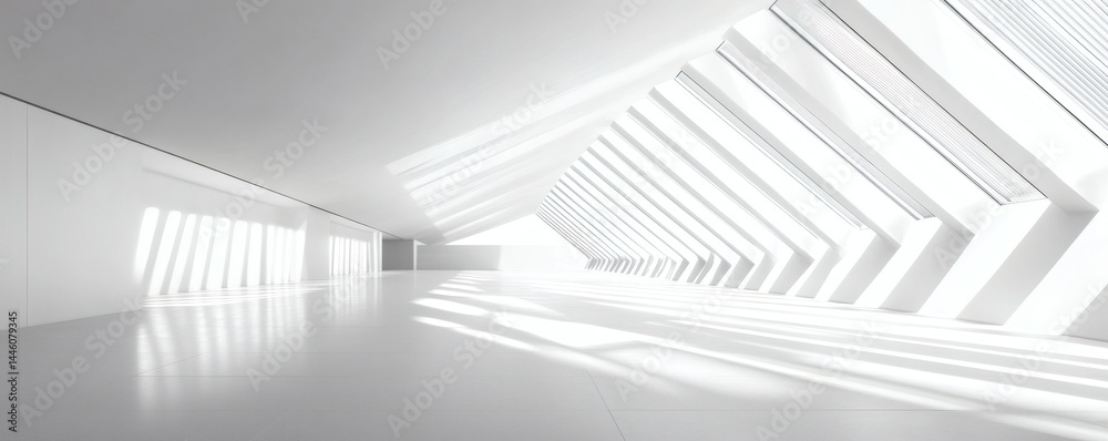 Naklejka premium A modern architectural interior filled with natural bright sunlight