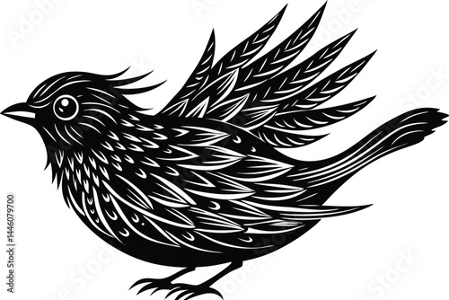 Bird Silhouette In Wind