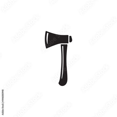 Simple Black Axe Icon Vector Graphic,A solid black silhouette of an axe, perfect for logos, icons, or illustrations.