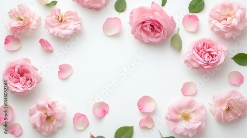 A close-up of pink rose petals.