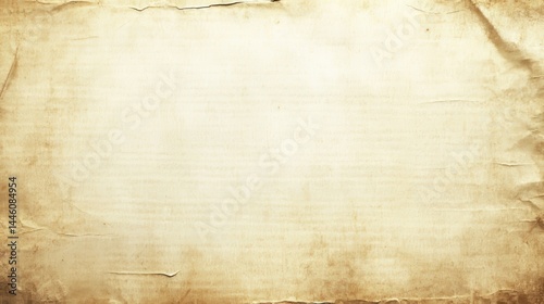 Recycled white paper with a rough texture is the background. It looks like old newspaper or a vintage page. The paper has creases and space for writing.
