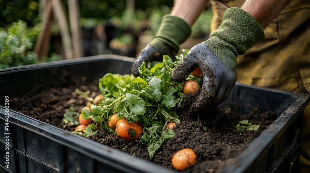 Farmer harvesting fresh organic carrots from soil in garden