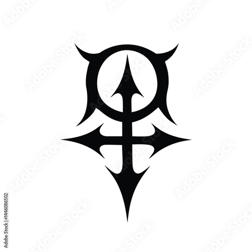 Black chaos star vector design symbol of discord and entropy