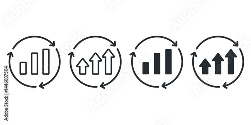 Continuous growth, Improvement icon. Illustration vector