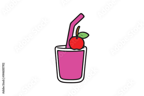 Fast food cute drink illustration on white background (2)