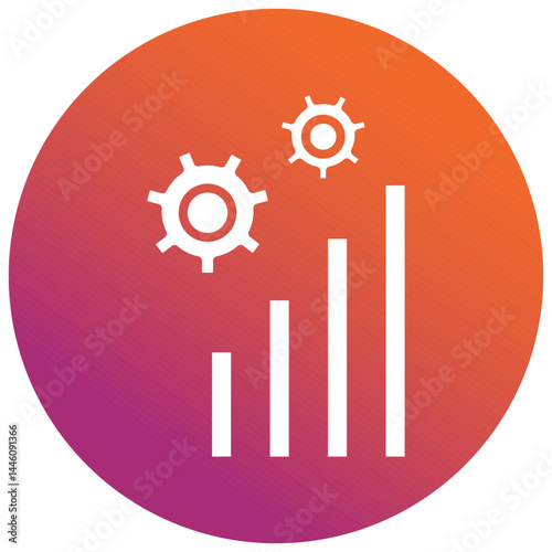 Increased Productivity Gradient Circle Icon, Increased Productivity Icon – Efficiency Boost, Performance Growth, Time Management Symbol in Vector Style
