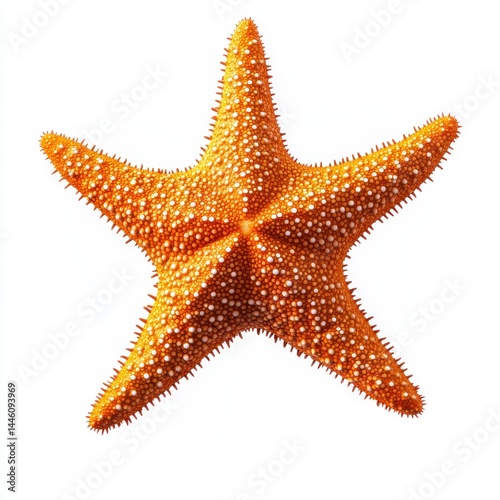 Vibrant Orange Starfish with White Tubercles