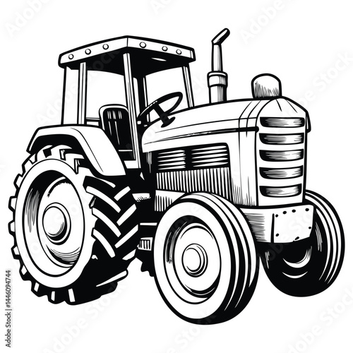 Tractor isolated on white background