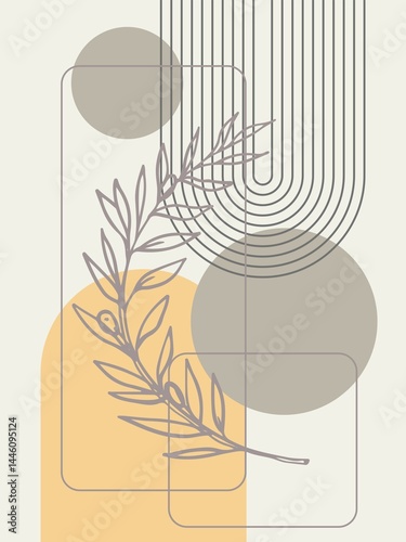 Nordic Minimalist seamless natural Boho design 