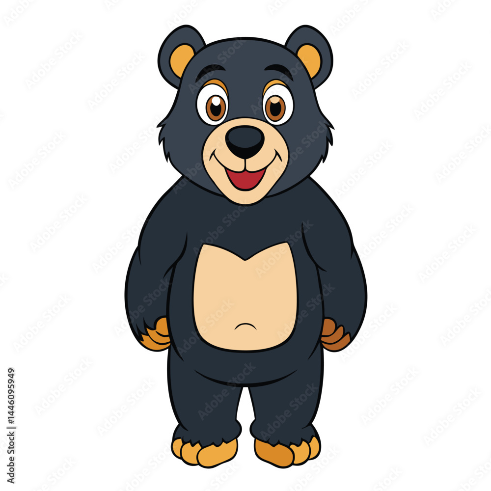 Fototapeta premium Black-bear-white-background 