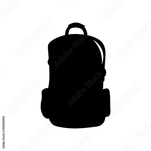 Silhouette of a school backpack ready for learning and exciting adventures