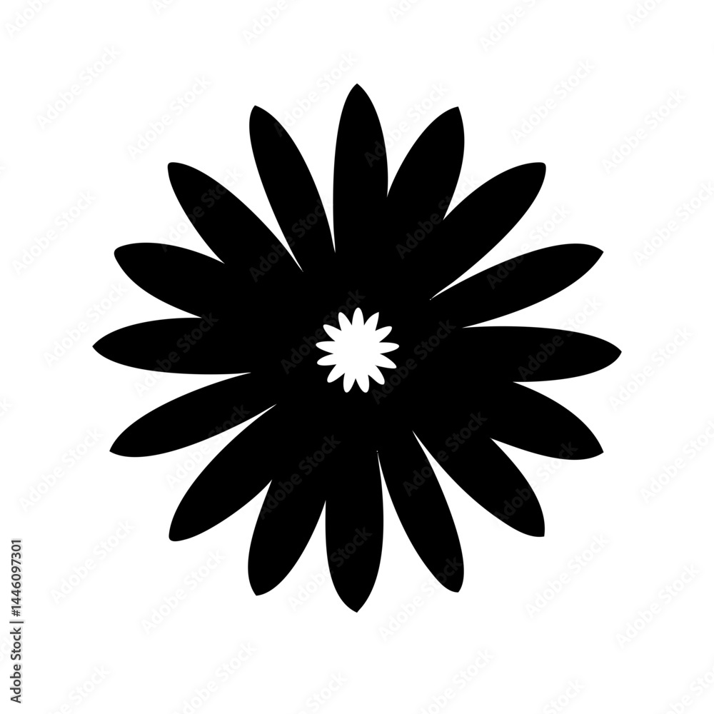 daisy or generic flower silhouettesvg transparent background for web and graphic design