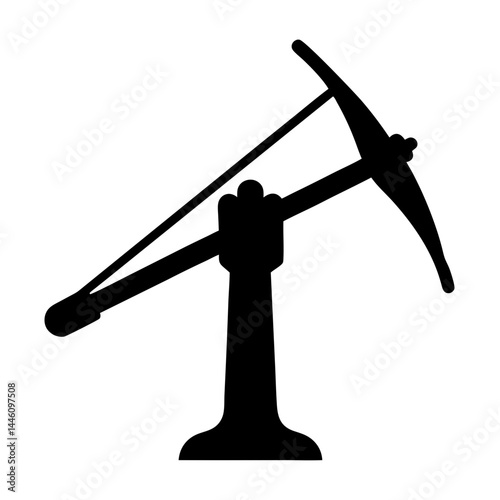 Silhouette illustration of a classic ballista design on a white background