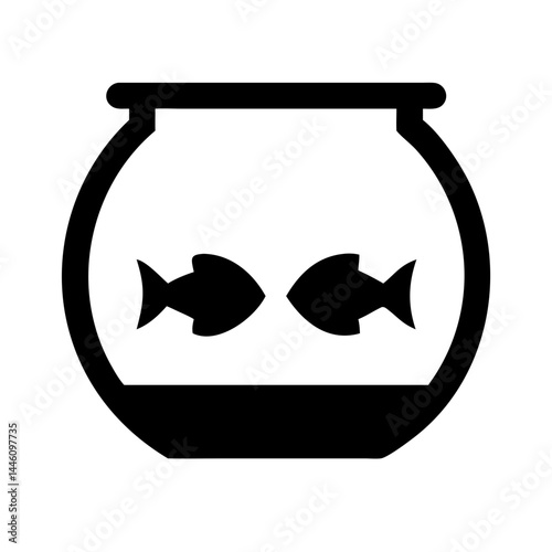 fishbowl with two fish silhouettesvg transparent background for web and graphic design