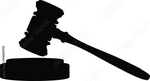 Judge gavel silhouette vector, Judge gavel icon vector illustration
