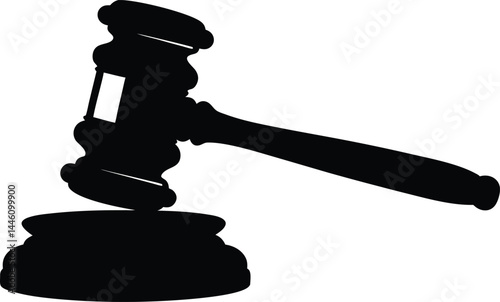 Judge gavel silhouette vector, Judge gavel icon vector illustration
