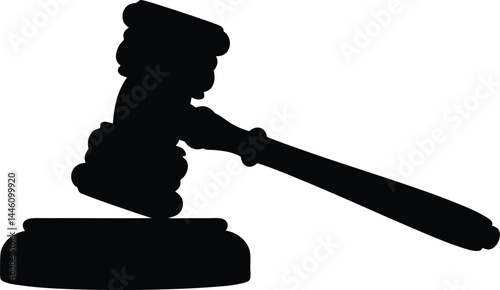 Judge gavel silhouette vector, Judge gavel icon vector illustration