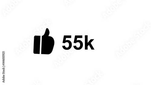 Like counter animation one thousand to one lakh numbers alpha channel