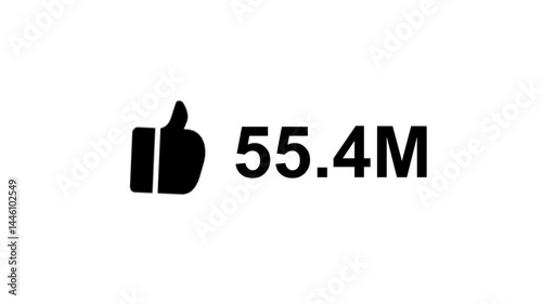 Like counter animation one thousand to one lakh numbers alpha channel