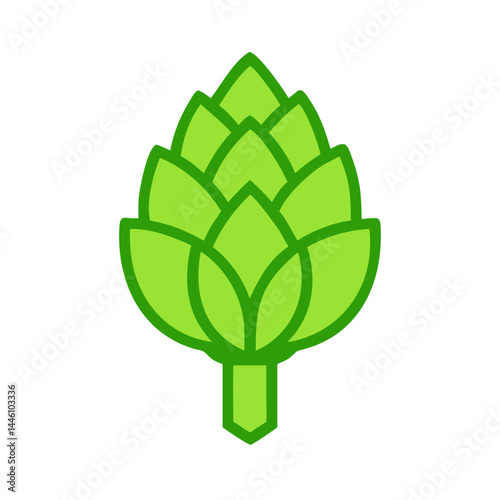 Simple vector - style green artichoke icon. Perfect for food, cooking, agriculture in line - art design.