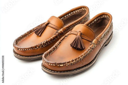 Wallpaper Mural Stylish tan leather tassel loafers handcrafted detail casual elegance comfortable fit soft light Torontodigital.ca