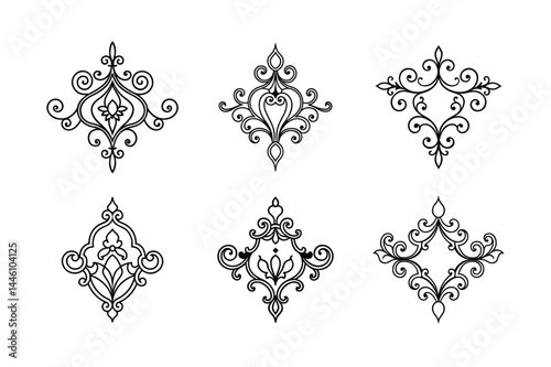 Set of ornamental design elements